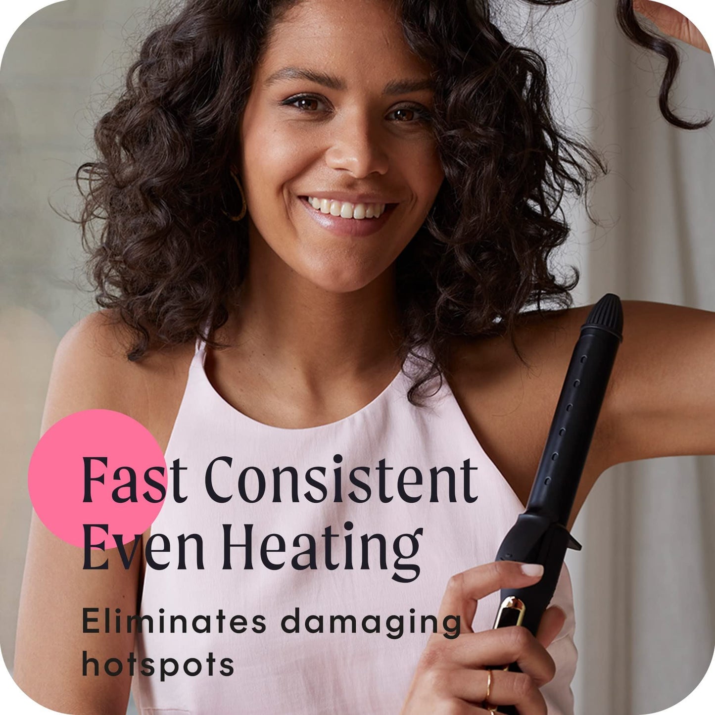 Cosmopolitan Hair Curler, Ceramic-Coated Barrel Hair Curler Wand, Hot Air Brush Styler