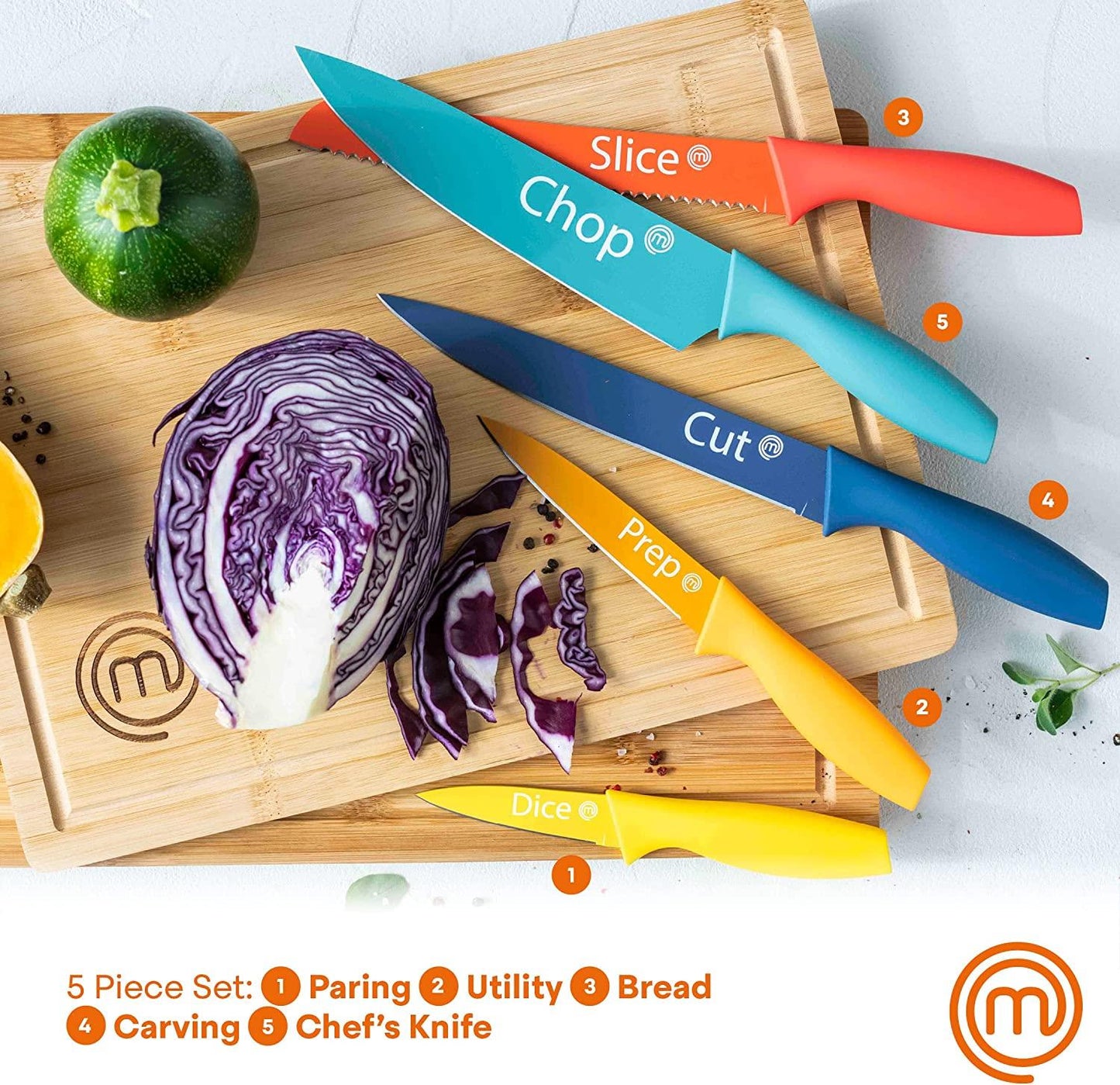 MasterChef 5 Piece Colour Knife Set