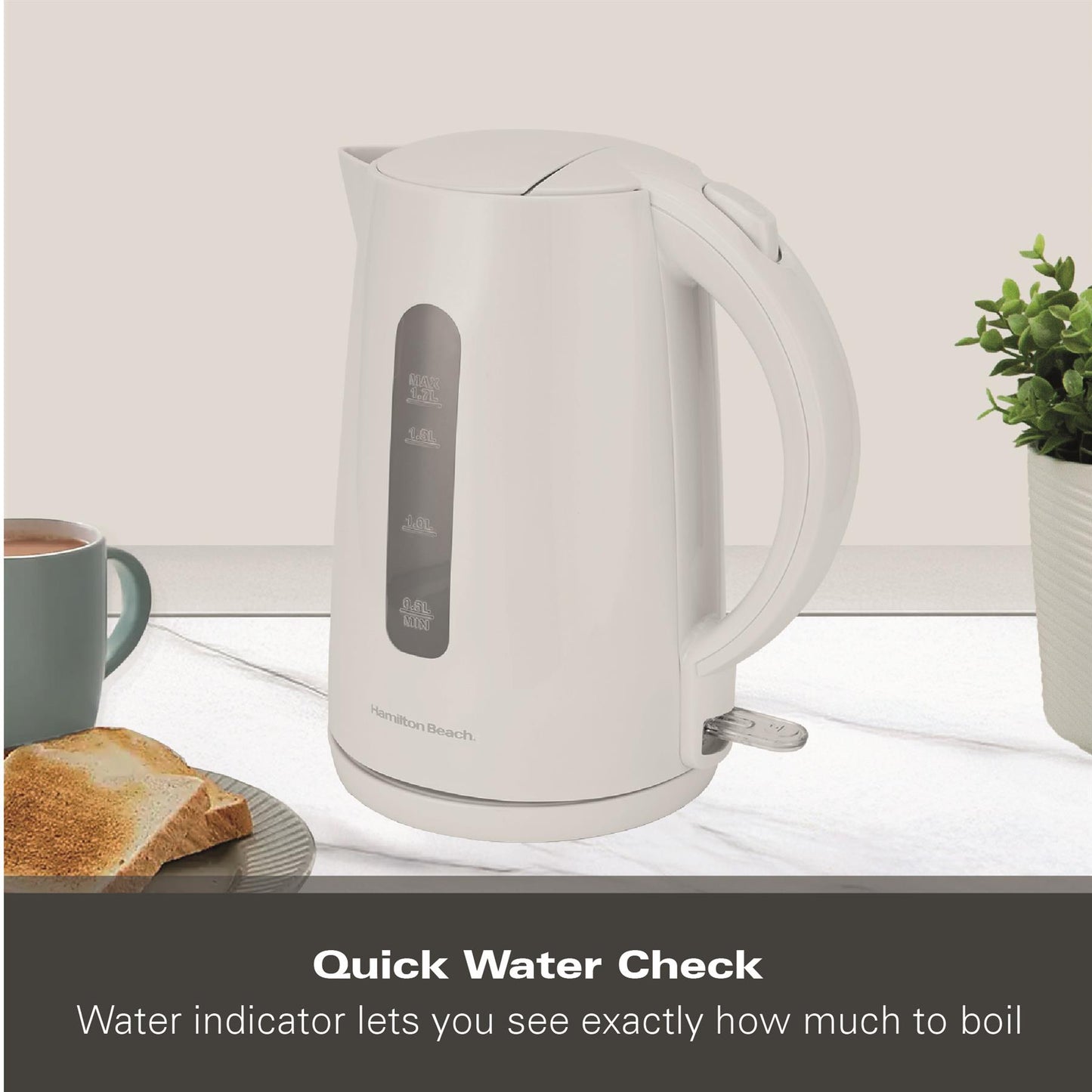 Hamilton Beach Essentials 1.7L Rapid Boil Kettle White