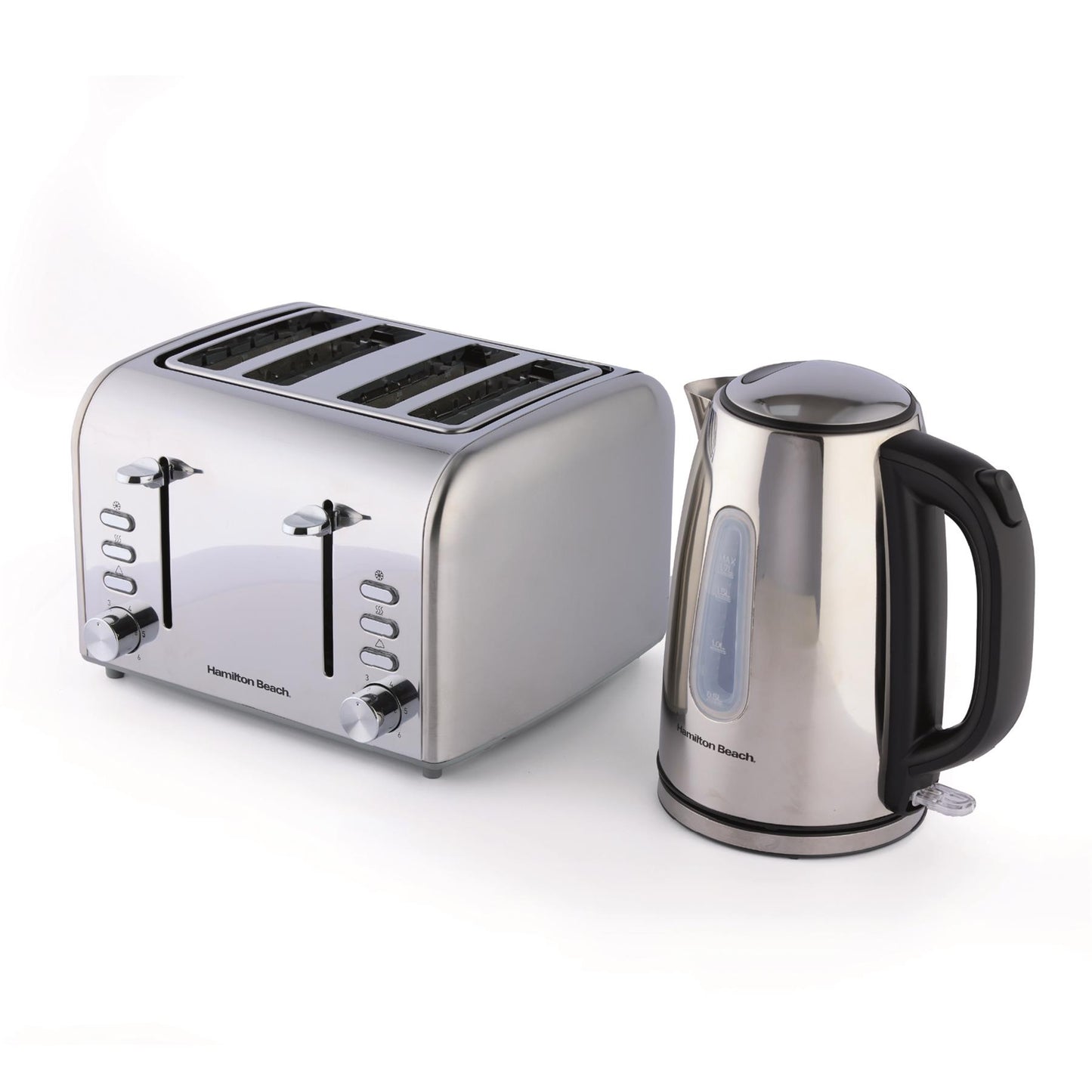 Hamilton Beach Rise Polished Kettle & 4 Slice Toaster Bundle