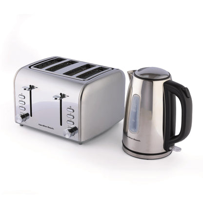 Hamilton Beach Rise Polished Kettle & 4 Slice Toaster Bundle