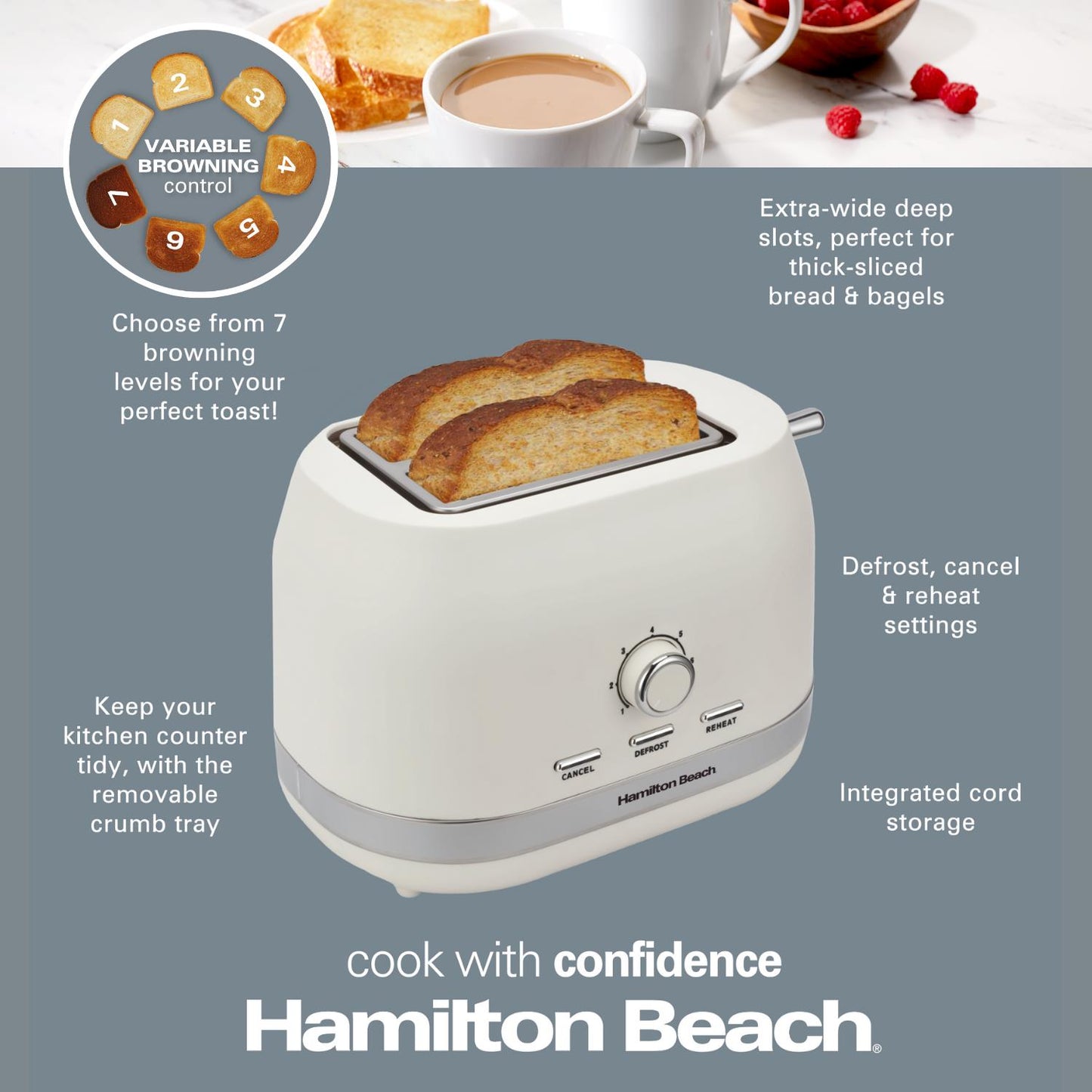 Hamilton Beach Ella 2 Slice Matte Latte Toaster