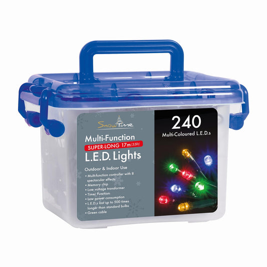 SnowTime 240 Multicoloured LED Multi-Function Christmas Lights With Timer