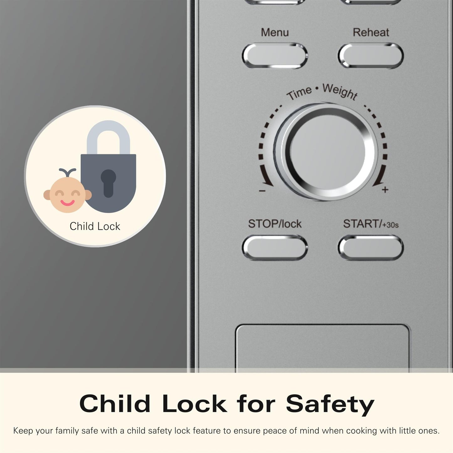 Hamilton Beach 30L Silver Family Microwave