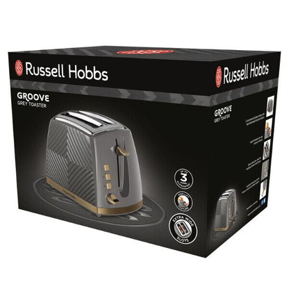 Russell Hobbs Groove 2-Slice Toaster Grey