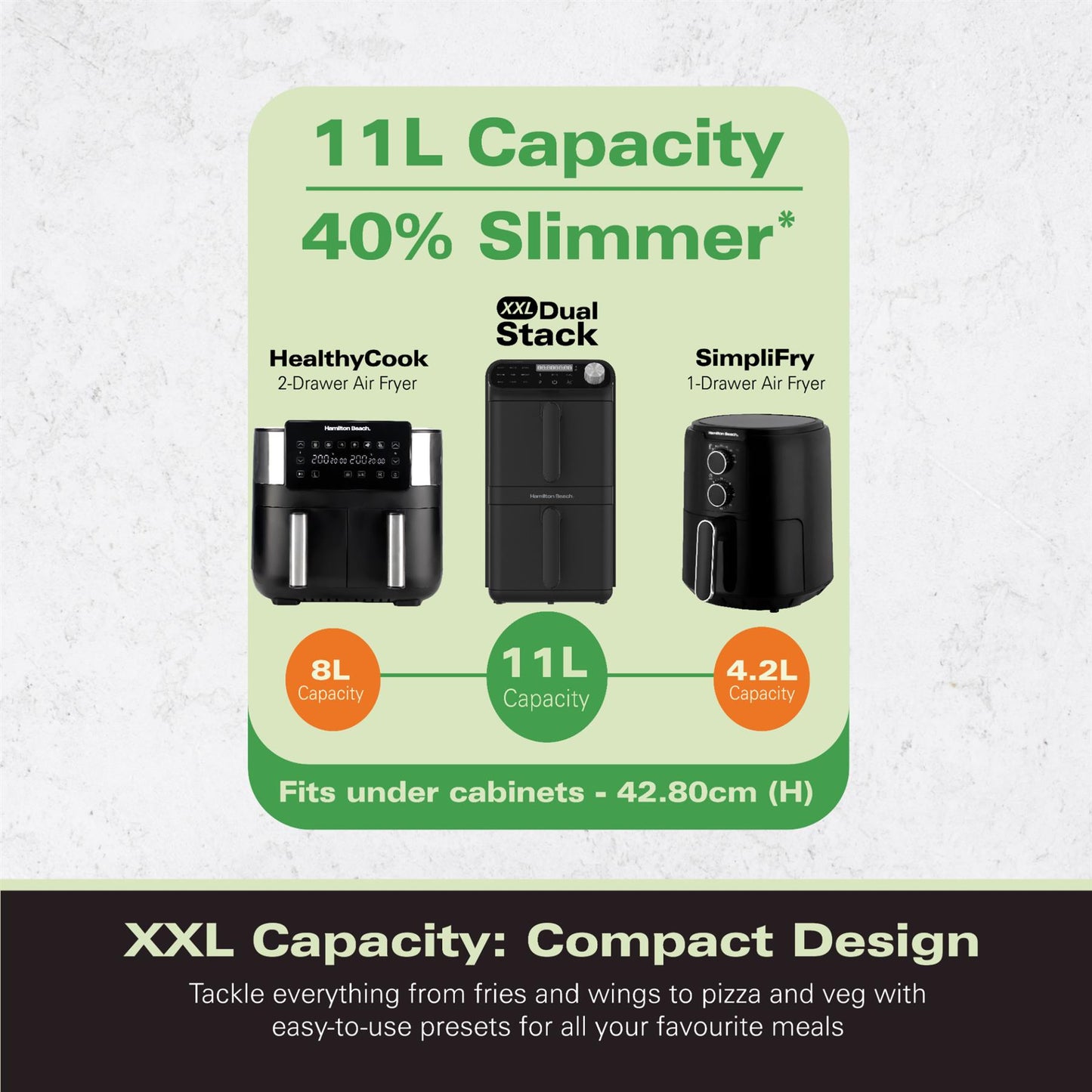 Hamilton Beach XXL Dual Stack 2 Drawer Air Fryer