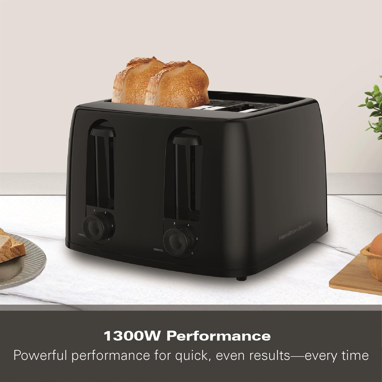 Hamilton Beach Essentials 4 Slice Toaster Black