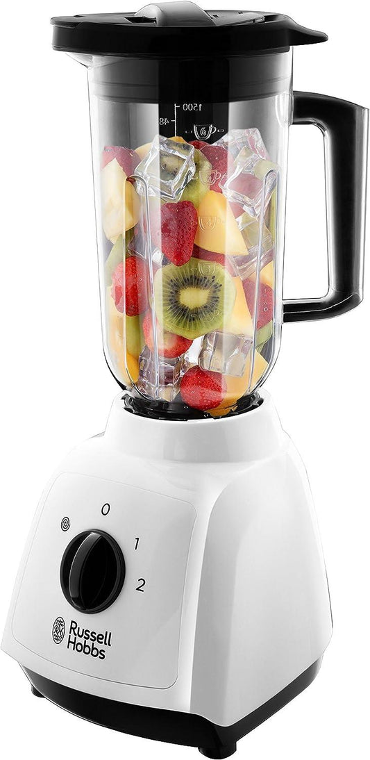 Russell Hobbs 24610 Plastic Jug Blender, 1.5 Litre Capacity and Two Speed Settings, 400 W, White [Energy Class A]