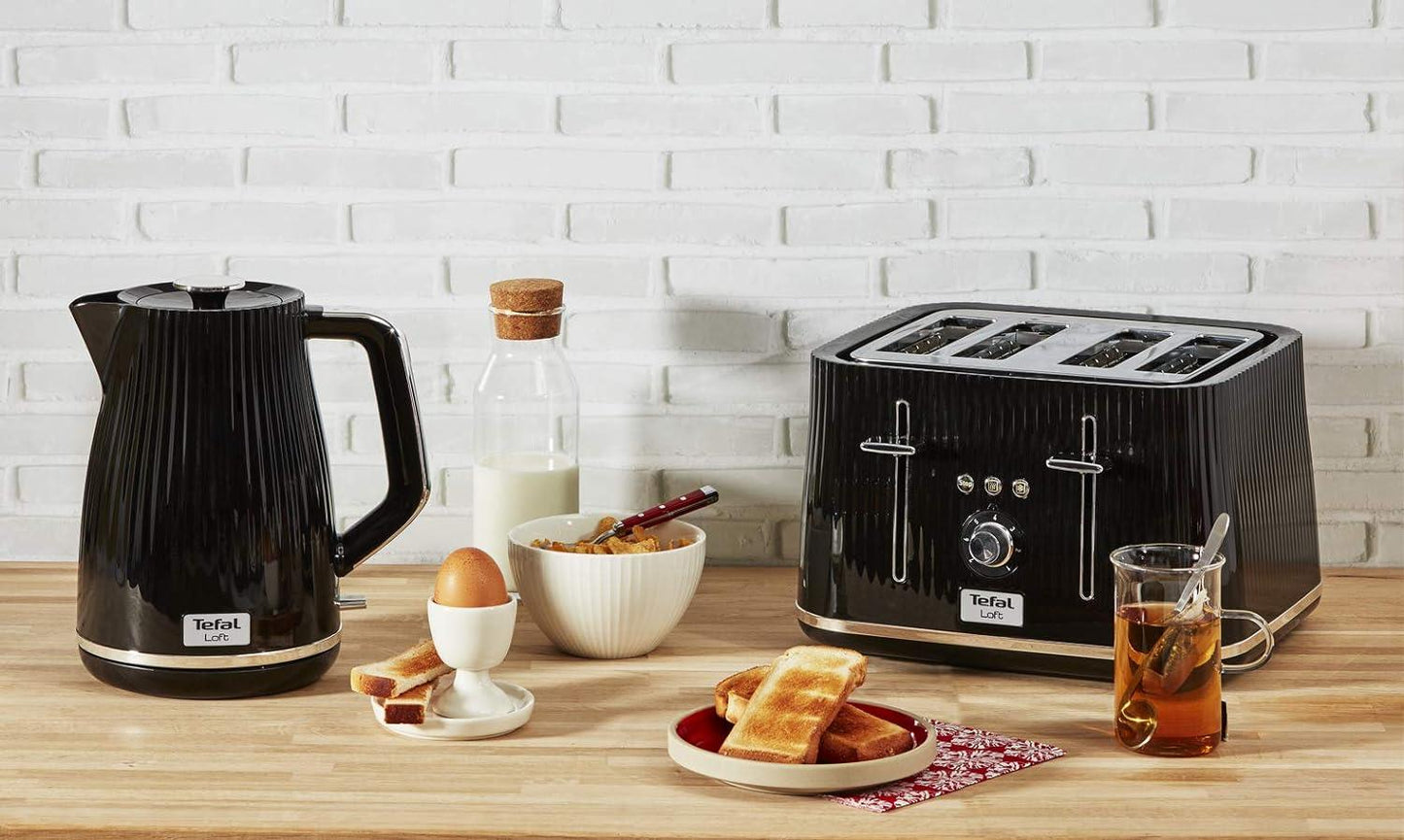 Tefal Black 4 Slot Loft Toaster