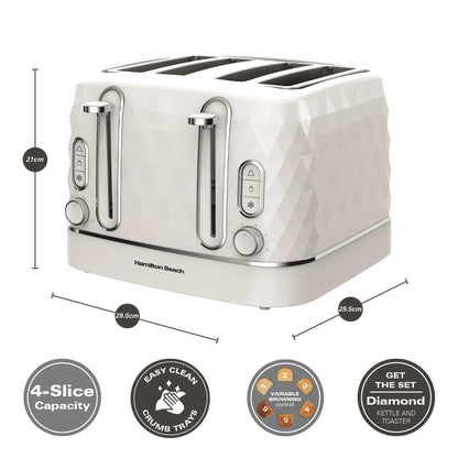 Hamilton Beach Diamond 4 Slice Toaster White