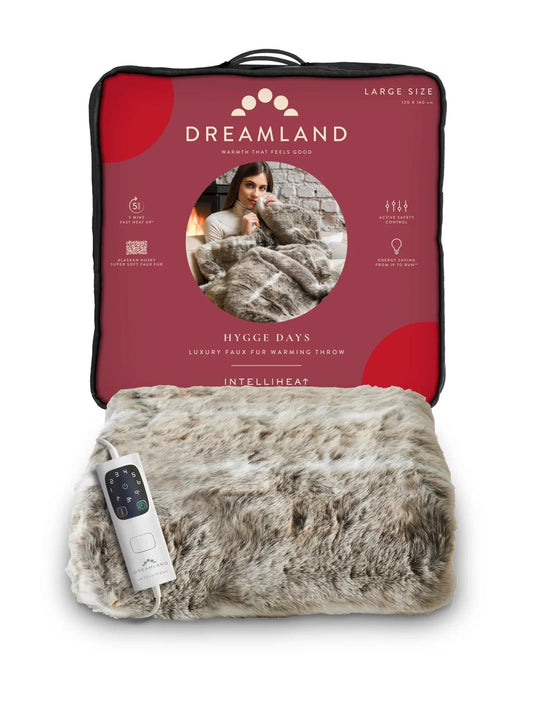 Dreamland Intelliheat Alaskan Husky Faux Fur Throw
