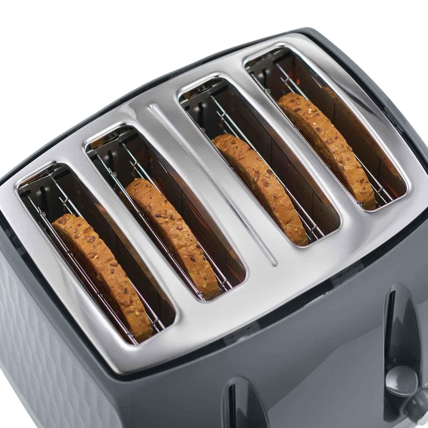 Russell Hobbs Grey Contemporary Honeycomb Design 4 Slice Toaster