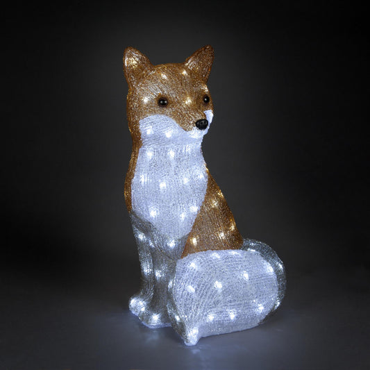 The Snowman 54cm Acrylic Fox With 100 Ice White LEDs