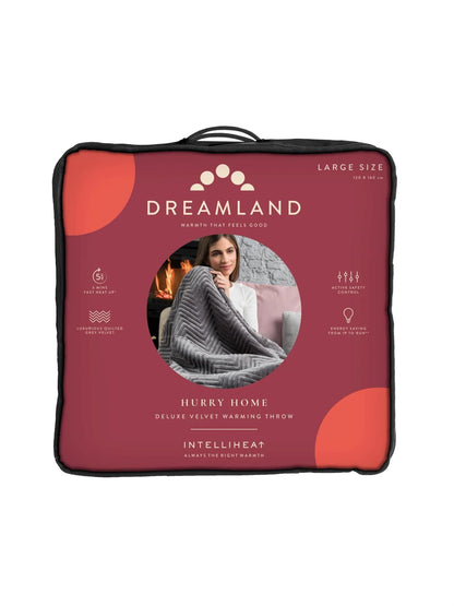 Dreamland Grey Intelliheat Luxury Herringbone Heated Throw