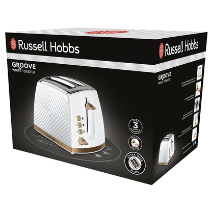 Russell Hobbs Groove 2-Slice Toaster White