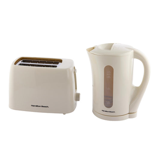 Hamilton Beach Essential Kettle & Toaster Set Cream