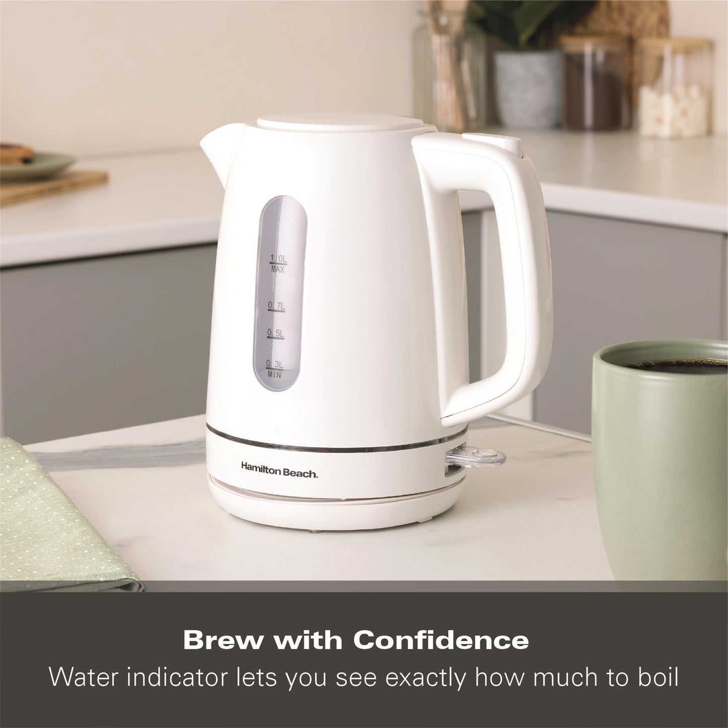 Hamilton Beach Compact 1L Kettle White