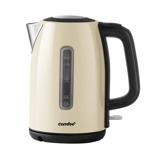 COMFEE' Electric 1.7L Brushed Stainless Steel Kettle
