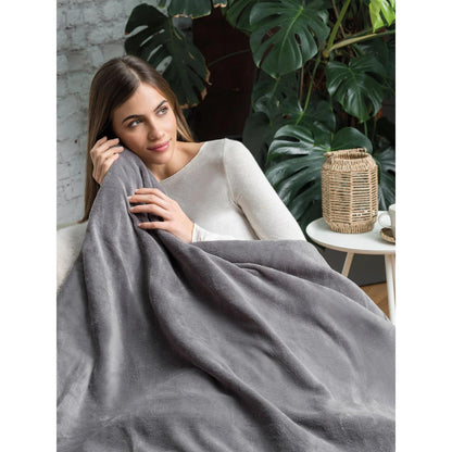 Dreamland Intelligent Luxury Grey Heated Throw