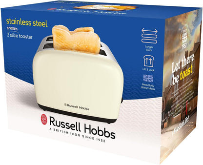 Russell Hobbs Stainless Steel Cream 2 Slice Toaster