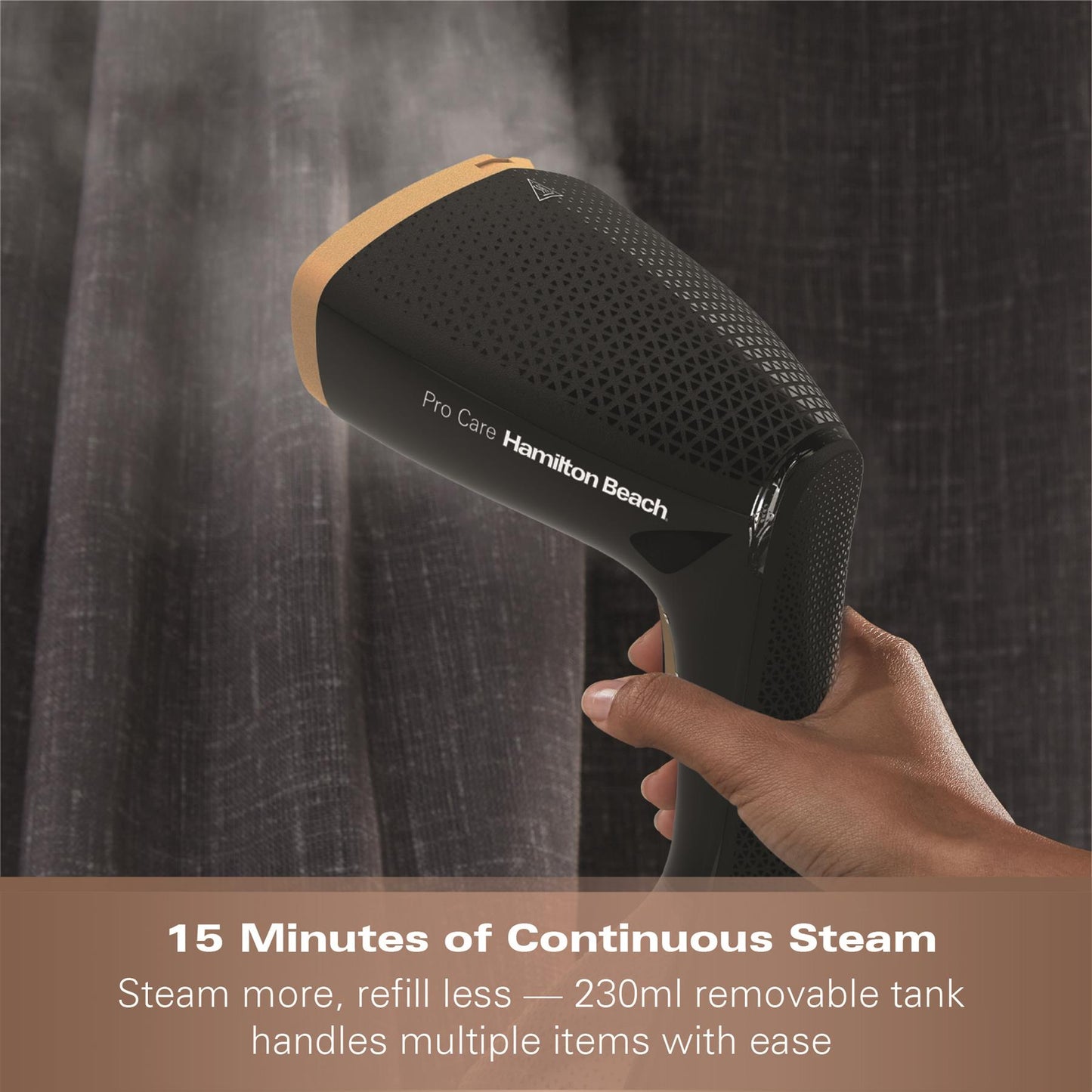 Hamilton Beach ProCare Handheld Garment Steamer - Black & Bronze
