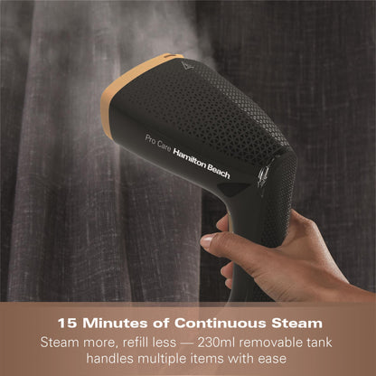 Hamilton Beach ProCare Handheld Garment Steamer - Black & Bronze