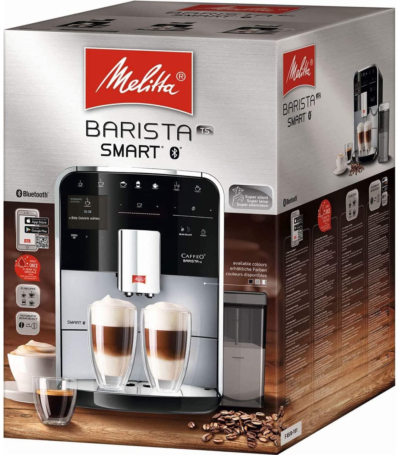 Melitta F86/0-100 Barista TS Smart Coffee Machine, 1450 W, 1.8 liters, Stainless Steel