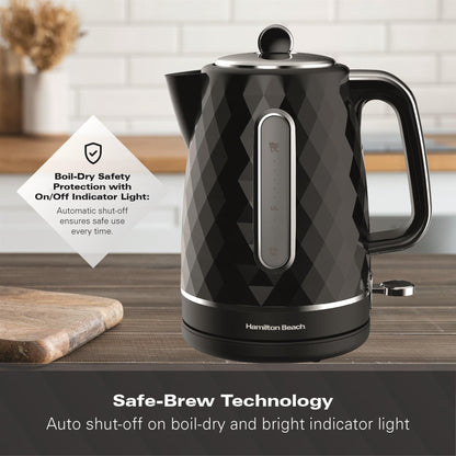 Hamilton Beach Diamond 1.7L Kettle Black