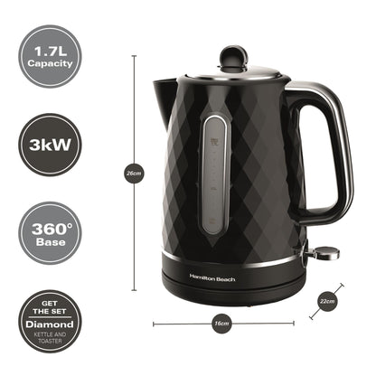 Hamilton Beach Diamond Kettle & Toaster Set Black