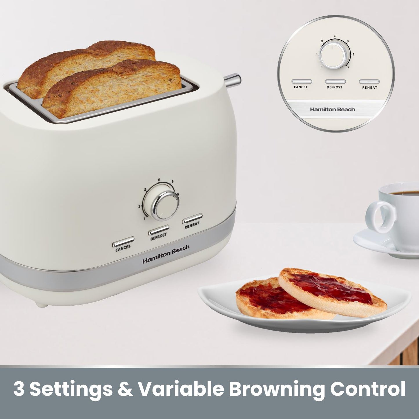 Hamilton Beach Ella 2 Slice Matte Latte Toaster