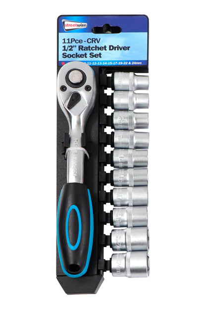 Streetwize 11-piece 1/2” Ratchet Driver Socket Set