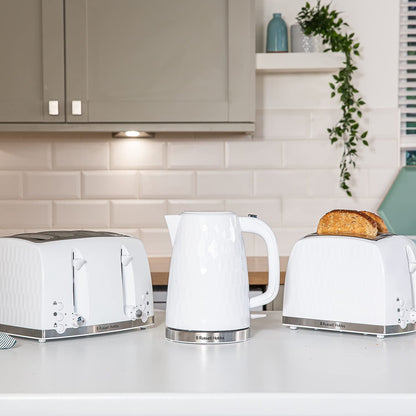 Russell Hobbs Honeycomb White 2 Slice Toaster