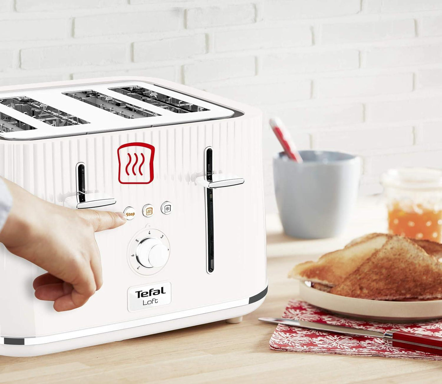 Tefal White 4 Slot Loft Toaster