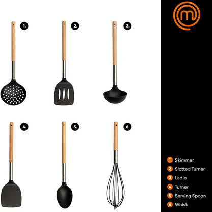 MasterChef 6 Piece Natural Wood Utensil Set