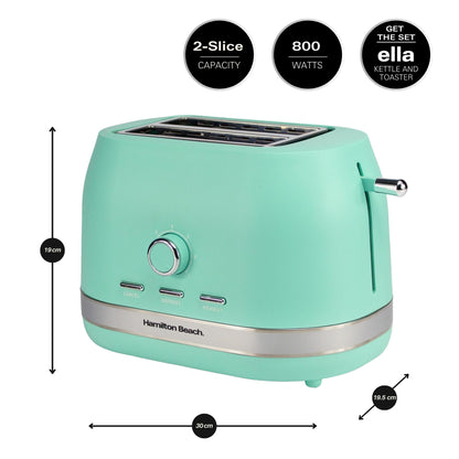 Hamilton Beach Ella 2 Slice Matte Mint Toaster