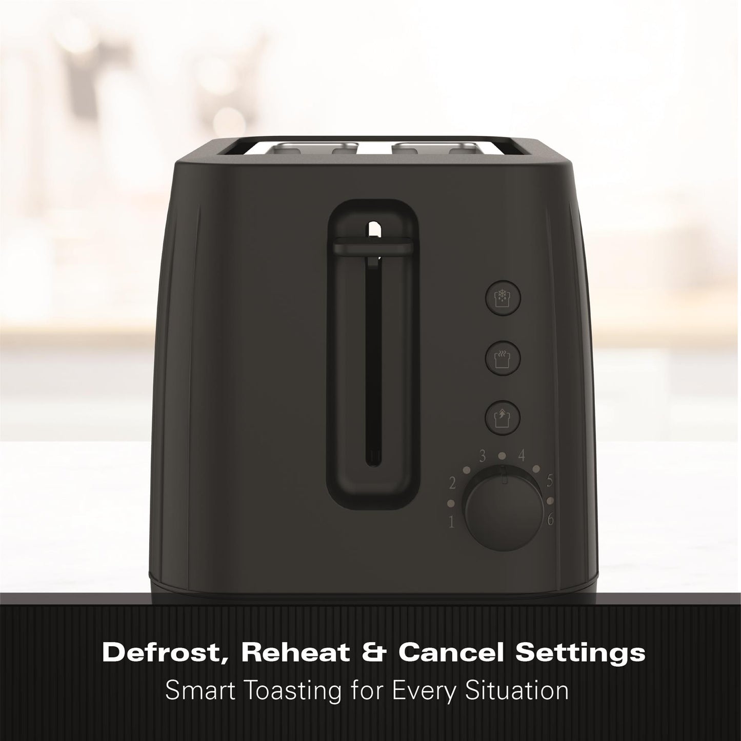 Hamilton Beach Stealth 2 Slice Textured Toaster Matte Black