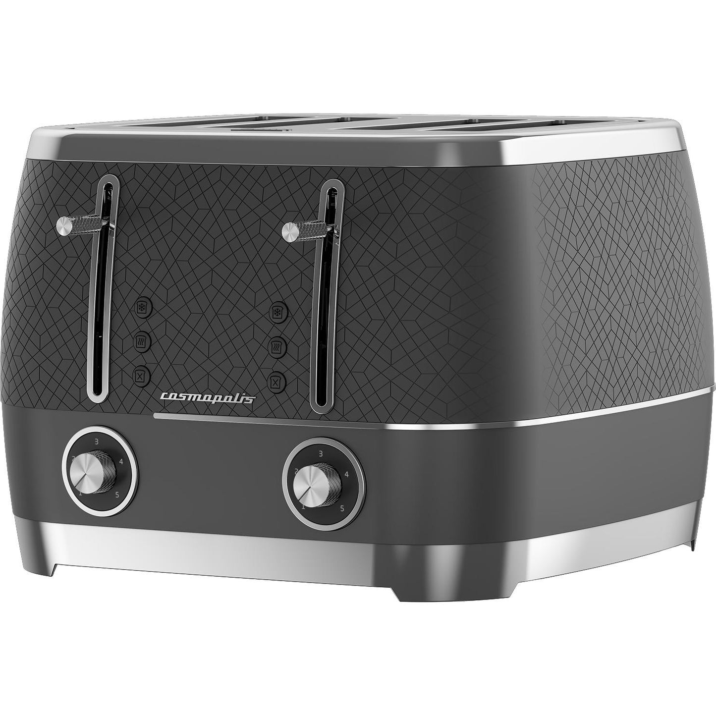 Beko Cosmopolis Retro Matte Granite Grey & Chrome 4 Slice Toaster