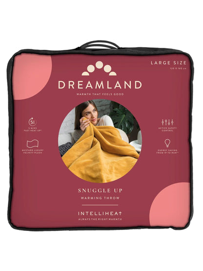 Dreamland Mustard Intelliheat Luxury Heated Throw