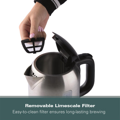 Hamilton Beach Compact 1L Kettle Brushed Stainless Steel