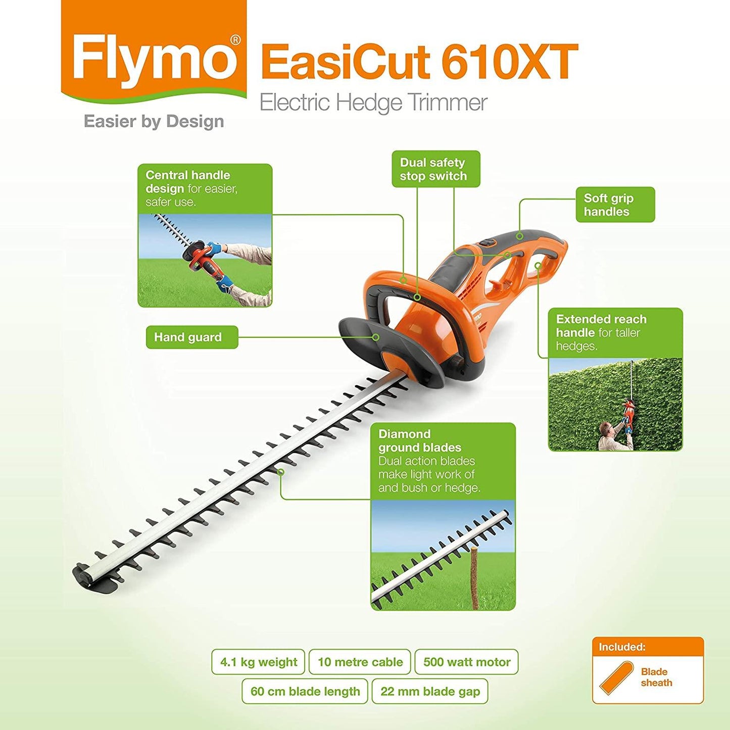 Flymo 500w EasiCut Electric Hedge Trimmer