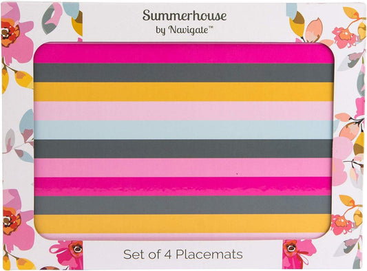 Navigate Gardenia Multicoloured Stripe Placemats - Set of 4
