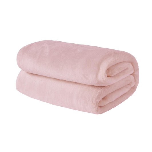 Brentfords Flannel Fleece Ultra Soft Large Blush Pink Blanket