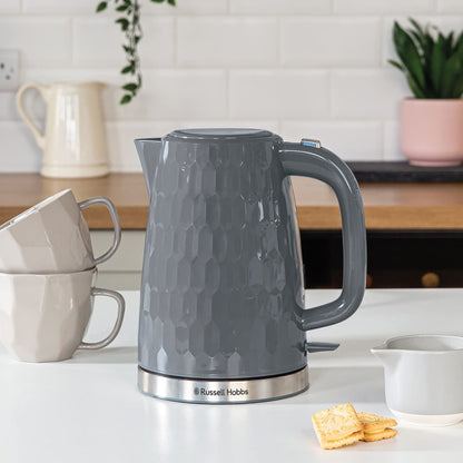 Russell Hobbs Honeycomb 1.7L Grey Kettle