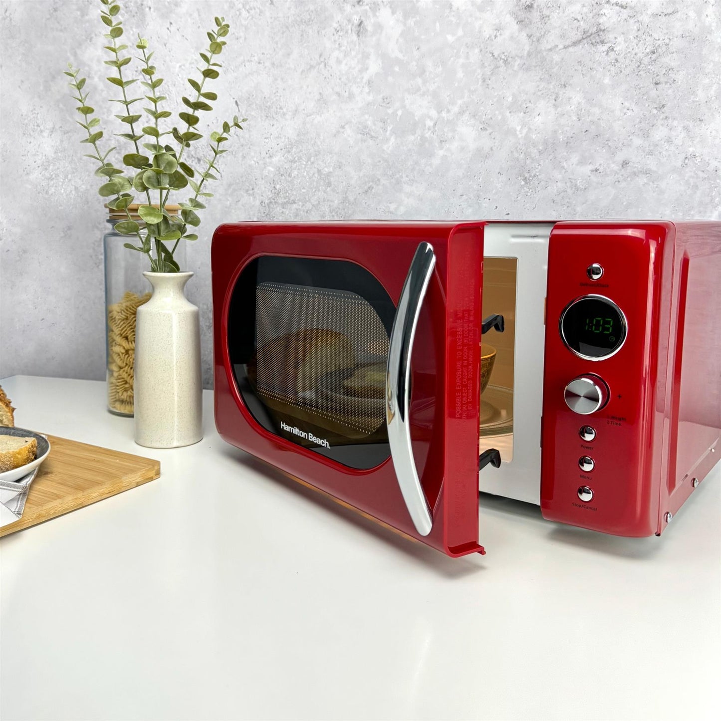 Hamilton Beach 20L Retro Red Microwave