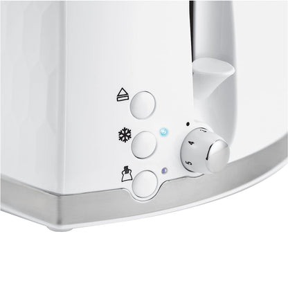 Russell Hobbs Honeycomb White 2 Slice Toaster