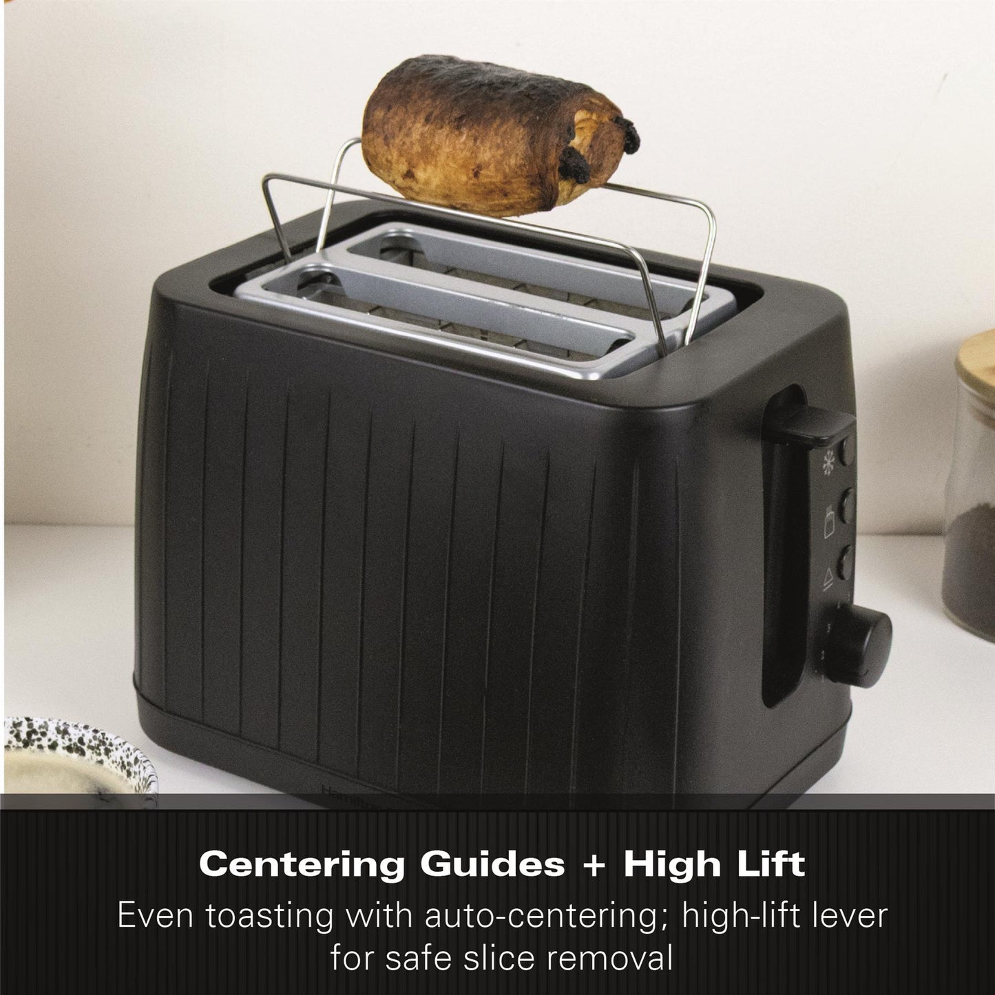 Hamilton Beach Stealth 2 Slice Textured Toaster Matte Black