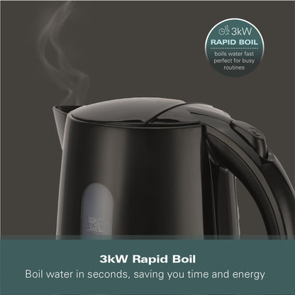 Hamilton Beach Essentials 1.7L Rapid Boil Kettle Black