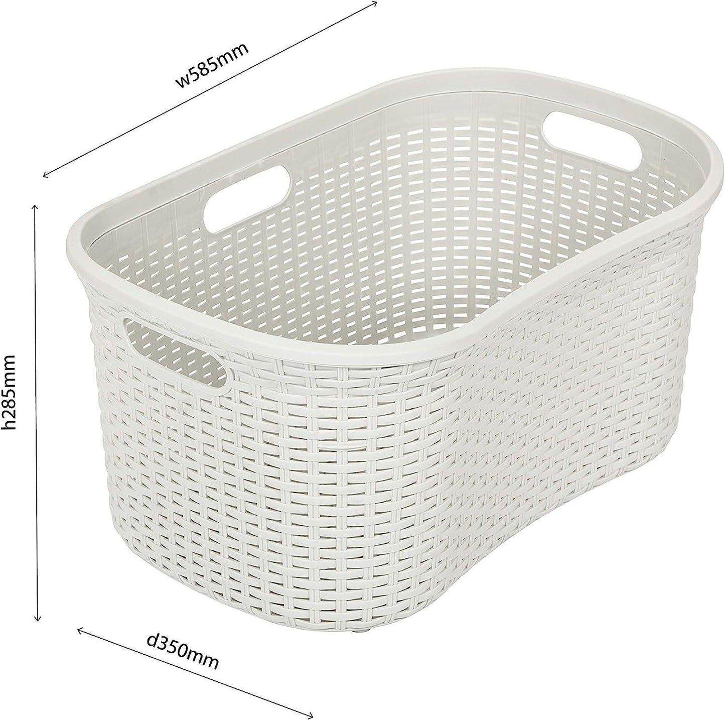 Addis 40L Faux Rattan Charcoal Hipster Laundry Basket