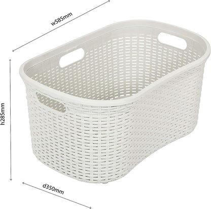 Addis 40L Faux Rattan Charcoal Hipster Laundry Basket