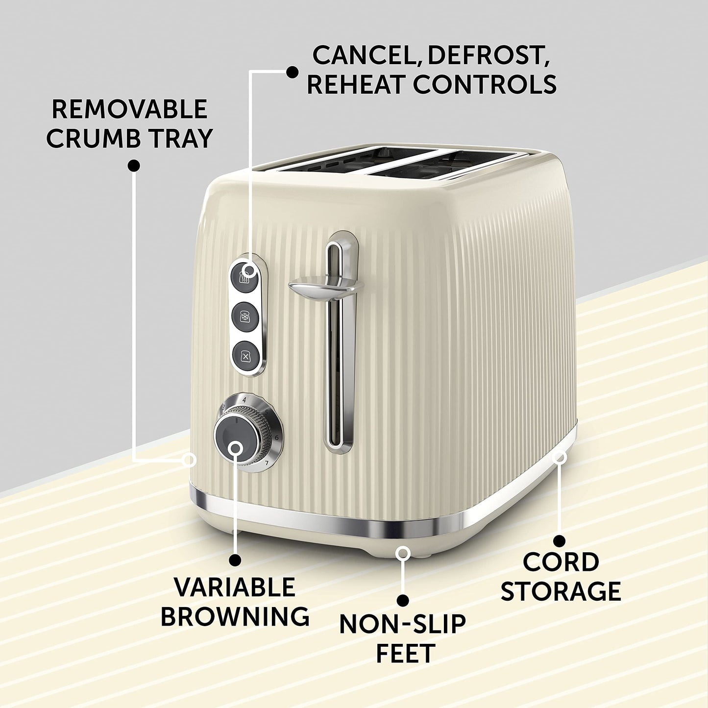 Breville Bold Vanilla Cream 2 Slice Toaster